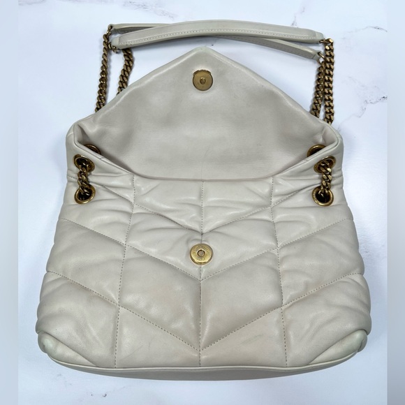 YSL Yves Saint Laurent Puffer Lambskin Leather Shoulder Bag Purse Crossbody - Picture 5 of 10